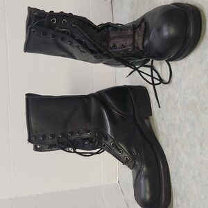 Biltrite Steel Toe Black Lace-Up Combat Boots